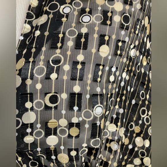 Studio 1940 Women’s Sheer Lightweight Top/Jacket, Black/Gold/Metallic, 18-20W - Picture 2 of 6